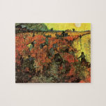 The Red Vineyard by Vincent van Gogh Jigsaw Puzzle<br><div class="desc">The Red Vineyard by Vincent van Gogh is a vintage fine art post impressionism daily life landscape painting featuring peasant farmers working in a fields on a farm at sunset. It was the only painting sold during van Gogh's lifetime. About the artist: Vincent Willem van Gogh was a Post Impressionist...</div>