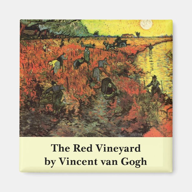 The Red Vineyard by Vincent van Gogh Magnet (Front)