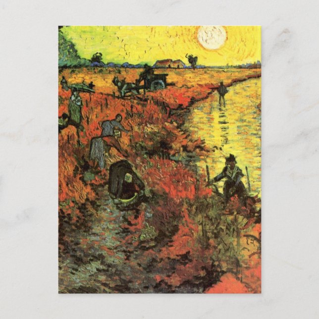 The Red Vineyard by Vincent van Gogh Postcard (Front)