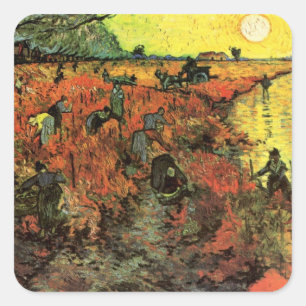 The Red Vineyard by Vincent van Gogh Square Sticker