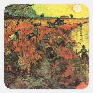 The Red Vineyard by Vincent van Gogh Square Sticker