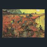 The Red Vineyard by Vincent van Gogh Tea Towel<br><div class="desc">The Red Vineyard by Vincent van Gogh is a vintage fine art post impressionism daily life landscape painting featuring peasant farmers working in a fields on a farm at sunset. It was the only painting sold during van Gogh's lifetime. About the artist: Vincent Willem van Gogh was a Post Impressionist...</div>
