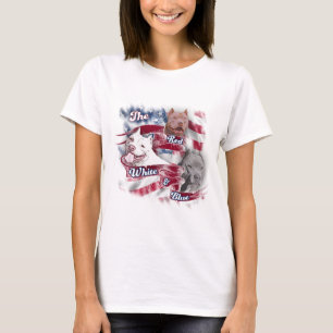 The Red, White & Blue Pitbull Dogs T-Shirt