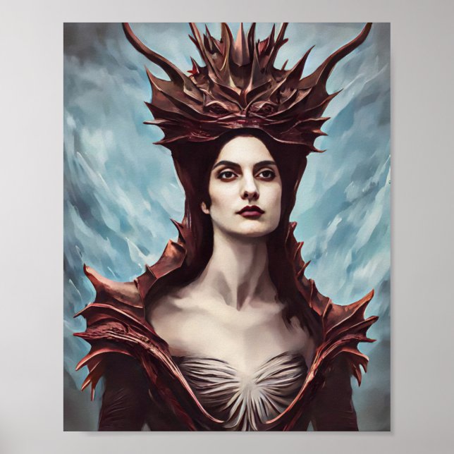 The Red Witch Of The Mountains Fantasy art Poster (Front)