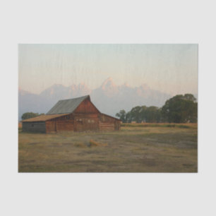 The Red Wood Barn is Tipping Its Roof to Us Tissue Paper