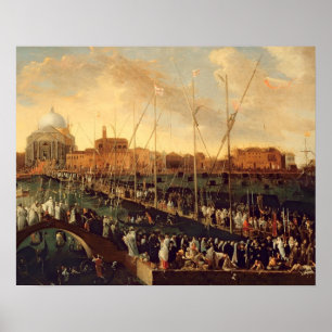 The Redentore Procession (oil on canvas) Poster