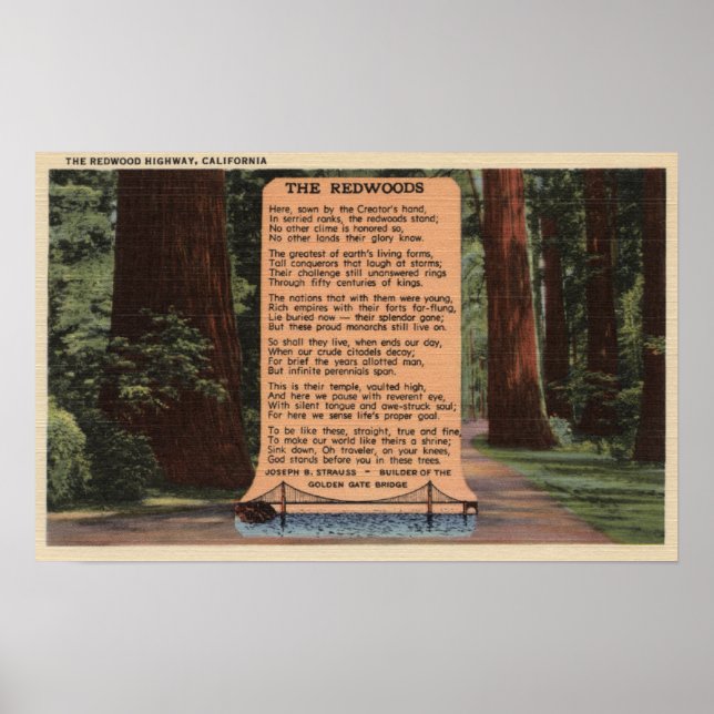 The Redwood Highway, Poem by Strauss Poster (Front)