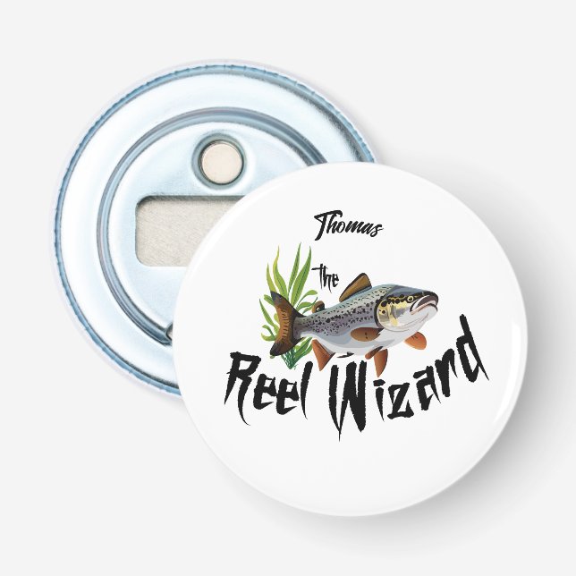 The Reel Wizard Rainbow Trout  Bottle Opener (Front)