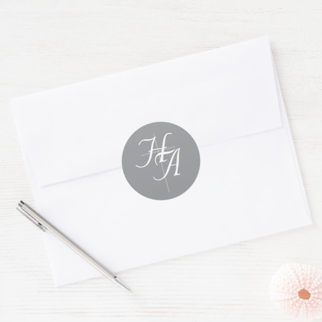 The Refined Catholic Silver Wedding Classic Round Sticker (Envelope)