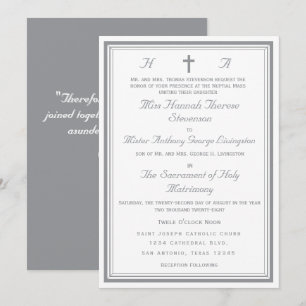 The Refined Catholic Silver Wedding Invitation