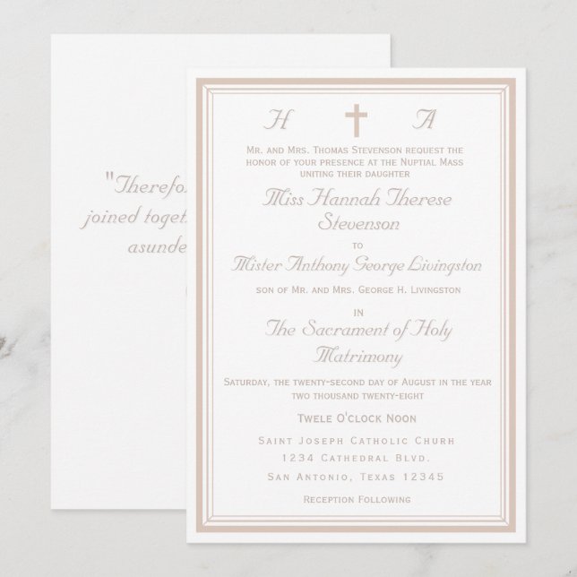 The Refined Catholic Wedding Invitation (Front/Back)