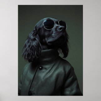 The Refined Rogue: Coker Spaniel Dark Academia Dog Poster