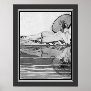 "The Reflection" 1923 Art Deco by Jacque Declerc Poster