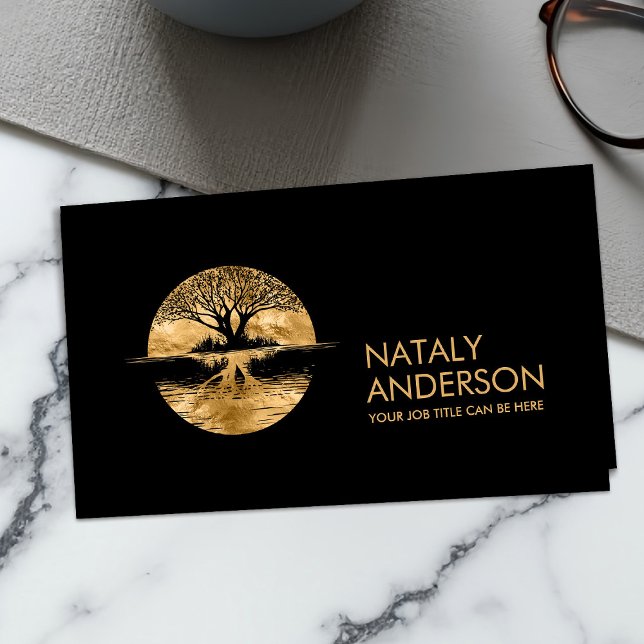 The reflection Tree of life - all gold Business Card (Creator Uploaded)