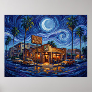The Regal Beagle Starry Night Pub Poster