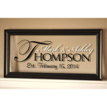 The Regal Glass Family Name Sign