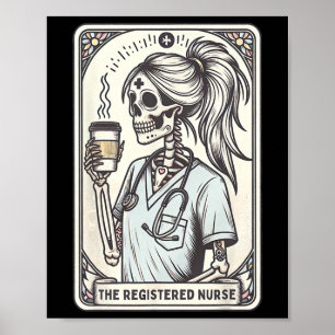 The Registered Nurse Tarot Card Skeleton Rn Nursin Poster