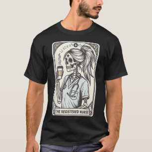 The Registered Nurse Tarot Card Skeleton Rn Nursin T-Shirt