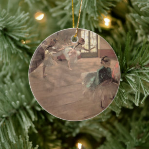 The Rehearsal by Edgar Degas, Vintage Ballet Art Ceramic Tree Decoration
