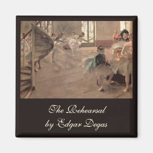 The Rehearsal by Edgar Degas, Vintage Ballet Art Magnet