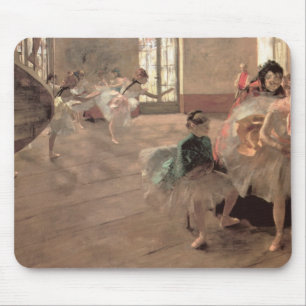 The Rehearsal by Edgar Degas, Vintage Ballet Art Mouse Pad