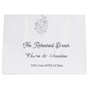 The. Rehearsal dinner floral one day before name Large Gift Bag