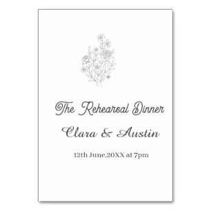 The. Rehearsal dinner floral one day before name  Table Number