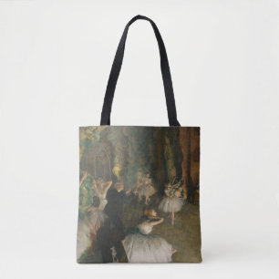 The Rehearsal of the Ballet Onstage by Edgar Degas Tote Bag