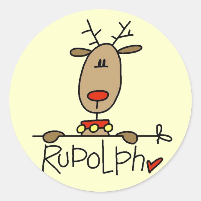 the Reindeer T-shirts and Gifts Classic Round Sticker (Front)