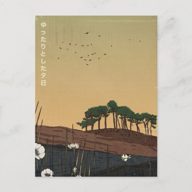 The Relaxing Evening Sunset Postcard (Front)