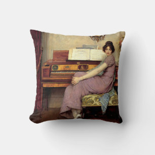 The Reluctant Pianist, fine art painting Cushion