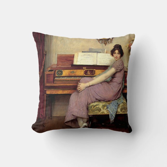The Reluctant Pianist, fine art painting Cushion (Front)