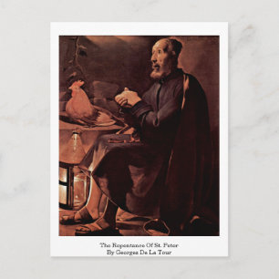 The Repentance Of St. Peter By Georges De La Tour Postcard