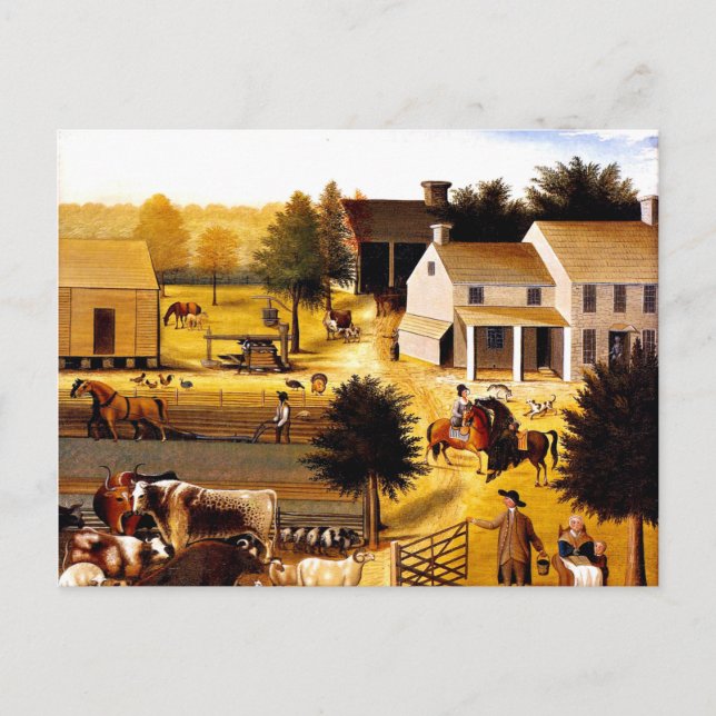 The Residence of David Twining - Edward Hicks Postcard (Front)