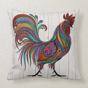 The Resplendent Rooster Pillow #2 See Back