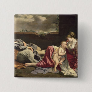 The Rest on the Flight into Egypt, 1628 15 Cm Square Badge