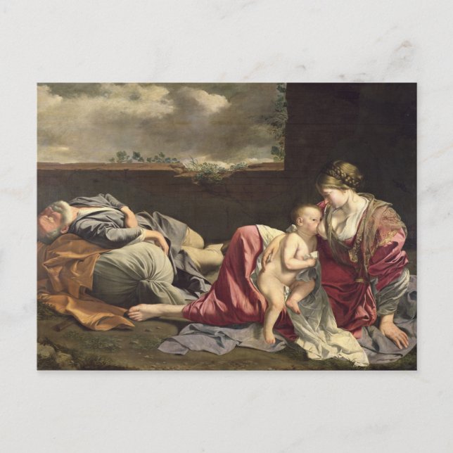 The Rest on the Flight into Egypt, 1628 Postcard (Front)