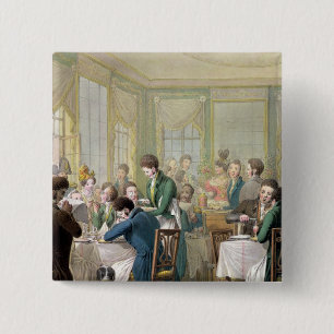 The Restaurant in the Palais Royal, 1831 15 Cm Square Badge