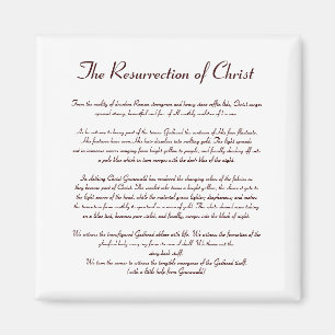 The Resurection of Christ Magnet - Text
