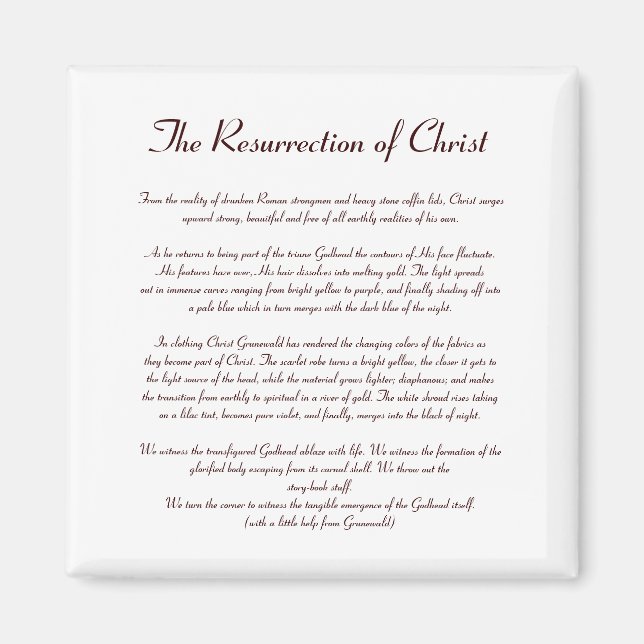 The Resurection of Christ Magnet - Text (Front)