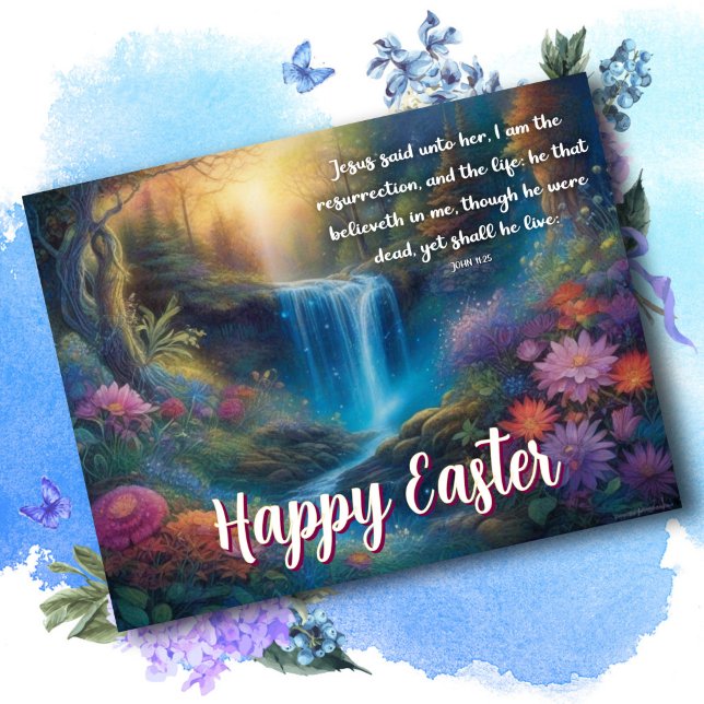 The Resurrection And The Life Peaceful Easter Holiday Postcard (Creator Uploaded)