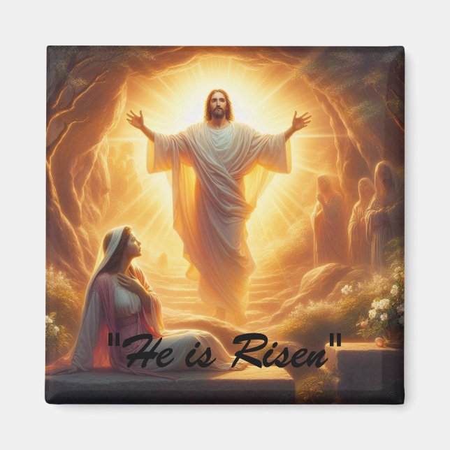 The Resurrection Light: Jesus Christ Rises Magnet (Front)