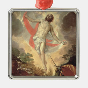 The Resurrection of Christ (oil on canvas) Metal Ornament