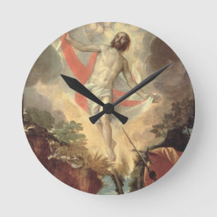 The Resurrection of Christ (oil on canvas) Round Clock