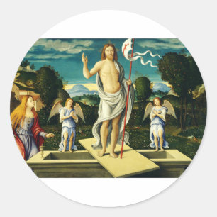 The Resurrection of Jesus by Girolamo da Santacroc Classic Round Sticker