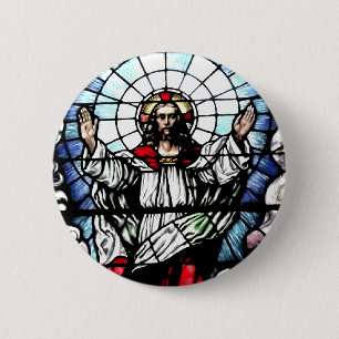 The Resurrection of our Lord (Stained Glass) 6 Cm Round Badge