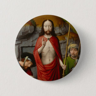 The Resurrection, with the Pilgrims of Emmaus 6 Cm Round Badge