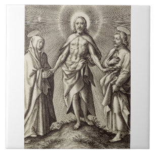 The Retreen Christ stands on a hill Ceramic Tile