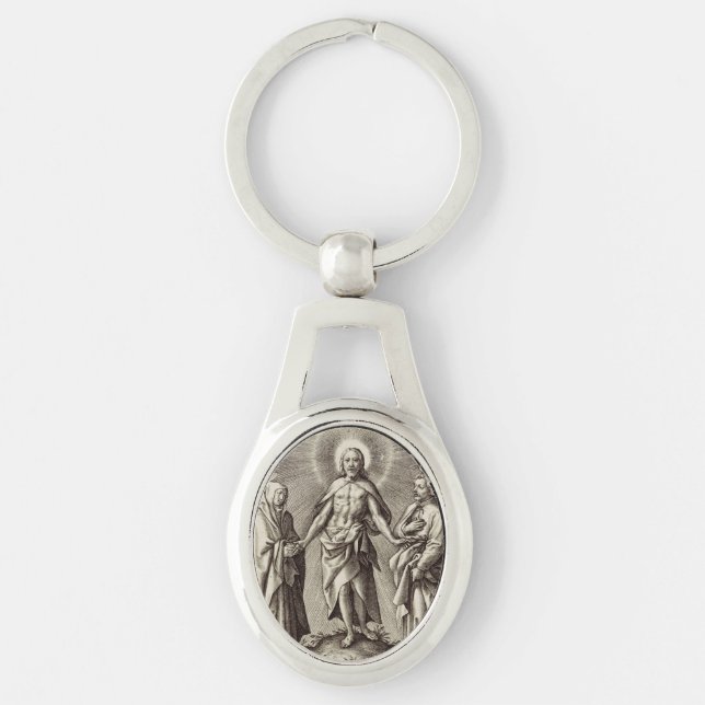 The Retreen Christ stands on a hill  Key Ring (Front)
