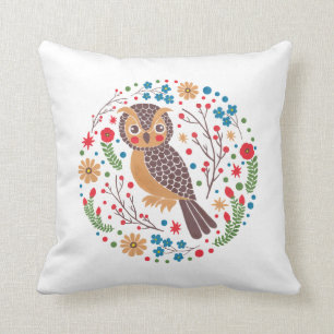 The Retro Horned Owl Cushion